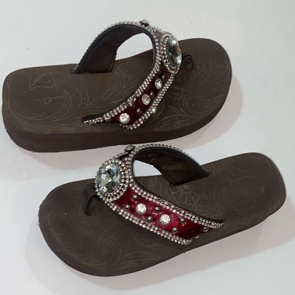 4/$30 Montana West Platform Rhinestone Women Shoes Sandals Size 7 US - Picture 1 of 16